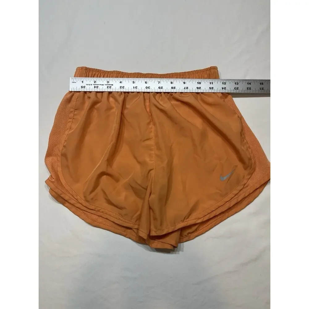 Nike Dri-FIT Running Shorts Women Small Peach Orange Brief Lined Workout